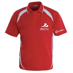 Discho Tennis Polo-Shirt Fancy - rot/weiss L