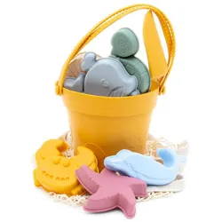 Intirilife Sandform-Set, (9-tlg), Sandspielzeug Set aus Silikon Strand Kinder Spielzeug für Sandkasten gelb