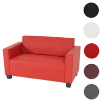 Mendler 2er Sofa Couch Lyon Loungesofa Kunstleder - rot