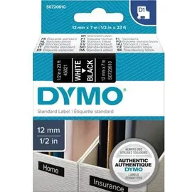 Dymo Schriftband 45021 Weiß auf Schwarz 12 mm x 7 m 1 St.