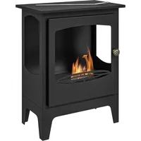Freistehender Ethanol-kamin Im Modernen Stil Mit 1,2-liter-tank, Beheizt Räume Bis Zu 25 M2, 39 X 26 X 54 Cm, Schwarz