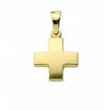 Adelia ́s Kettenanhänger Kreuzanhänger 333 Gold (8K), Goldanhänger Kreuz goldfarben