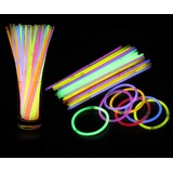 WedDecor Premium Knicklichter mit Verbindungsstücken, 20,3 cm lange Knickstäbe, Party-Packs für Erwachsene, leuchtet im Dunkeln, Neon-Sticks