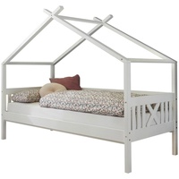 Livetastic Hausbett, Weiß, Holz, Kiefer, massiv, Höhe ca. 22 cm, 90x200 cm, Himmelfunktion, nur für Rollroste geeignet, Kinder- & Jugendzimmer, Kindermöbel, Kinderbetten, Hausbetten