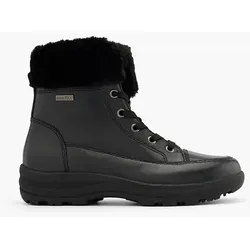 Leder Komfort Schnürboots - Damen - schwarz