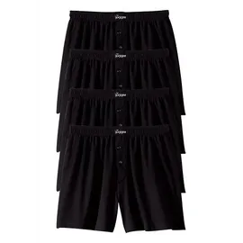 LE JOGGER Weiter Boxer unifarben schwarz 6 4er Pack
