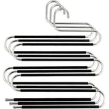 Stabiler und platzsparender Mehrfach-Hosenbügel aus Metall für 5 Hosen, rutschfeste S-Form.