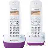 Panasonic KX-TG1612FRF Duo-Schnurlostelefon (DECT, ohne Anrufbeantworter), Purpurrot