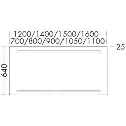 BURGBAD Spiegel/Leuchtspiegel (SIHH090) Sys30, 25x900x640, PG1