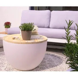 8 seasons design GmbH Blumenkübel beleuchtet Kunststoff 59 x 39 cm inkl. Fernbedienung weiß