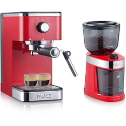 Graef Espressomaschine „Salita Set“, inkl. Kaffeemühle CM 203 (ES403EUSET), rot rot