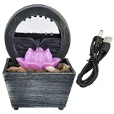 Joyzan Tischbrunnen, Indoor Wasserfall Meditationsbrunnen Zierbrunnen Rock Desktop Brunnen Zimmerbrunnen Mini Wasserspiel Entspannung USB LED Leuchten Basteln für Zuhause Büro Schreibtischdekoration
