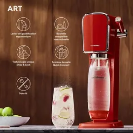 Sodastream Art mandarin red + Kunststoffflasche + CO2-Zylinder