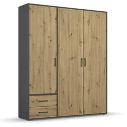rauch BLUE Kleiderschrank Voyager 140 x 194 cm Holzoptik Artisan-Eiche