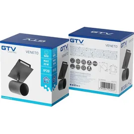 Gtv Deckenleuchte GU10 Rund 1er Set Schwarz