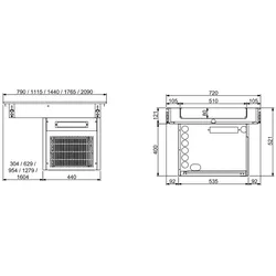 Combisteel Einbau-Kühlwanne für GN5/1 mit statischer Kühlung