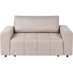 Schlafsofa INNVIK Stoff Hellbraun mit Stauraum 2-Sitzer