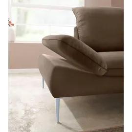 W.Schillig Ecksofa "enjoy&MORE, mit tollem Sitzkomfort, elegant und bequem, L-Form", braun (mocca s37), B:294cm H:87cm T:185cm, Chenille-Flachgewebe R66 (85% Polyester, 15% Nylon);Longlife Xtra-Leder Z59: Glattleder mit modischer Prägung.
