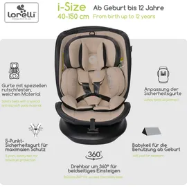 Lorelli Kindersitz Aviator, (40-150cm) 360° drehbar, verstellbar, Isofix beige