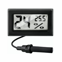 SECUMAX Aquarienthermometer Hygrometer Terrarium Küchen Auto Thermometer 1,5 m Kabel Sonde schwarz