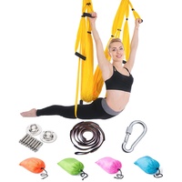 Yoga Hängematte Set Aerial Yogatuch Zum Aufhängen Hängematten Hammock Swing Therapieschaukel Schaukeltuch Yogagurt Hängetuch Inversion (Helles Gelb)