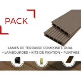 Terrassendielen-set 15m¬≤ Dual Komposit Beige Hell 25x140x3600mm Mit Zubeh√∂r