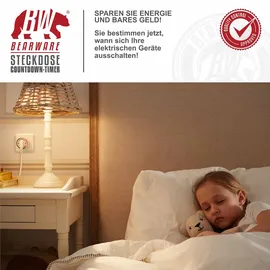 Bearware Steckdose mit Countdown Timer Zeitschaltuhr mit 5 einstellbaren Zeitintervallen