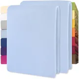 CELINATEX Jersey Spannbettlaken Lucina für Kids Doppelpack 60x120-70x140cm Aqua blau 100% Baumwolle gekämmt superweich Spannbettbezug, Leintuch, Bettlaken, elastisch, Strech, Oeko-Tex