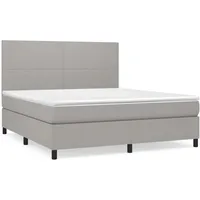 VidaXL Boxspringbett mit Matratze Hellgrau 160x200 cm Stoff1398308