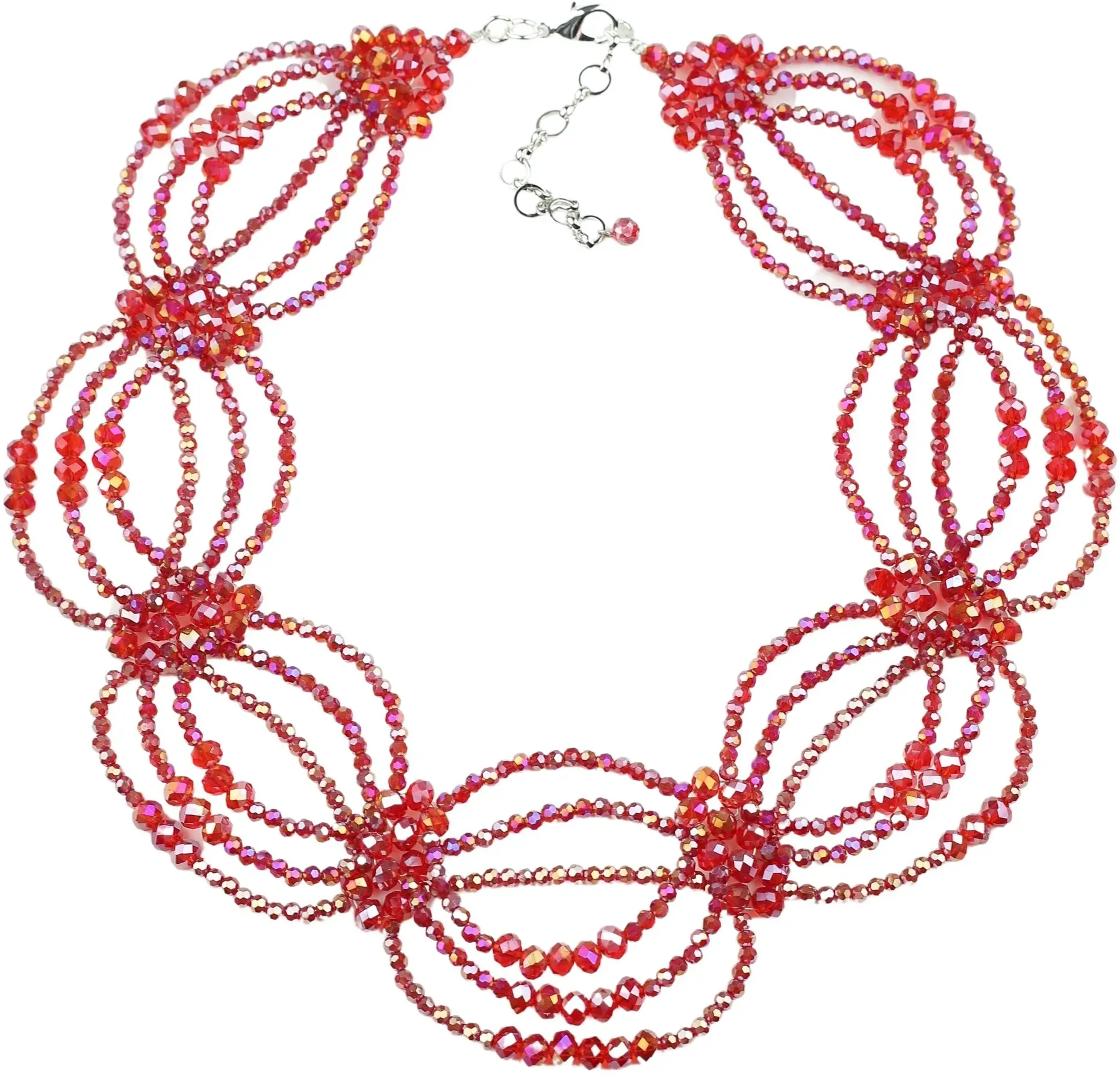 Kette mit Anhänger COLLEZIONE ALESSANDRO "Pearl" Gr. one size, Glas, rot Damen Halsketten aus facettierten Glasperlen