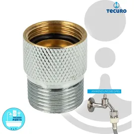 tecuro Schlauchplatzsicherung 3/4 Zoll, Messing verchromt - Gold