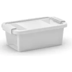 PROREGAL Mehrzweck Aufbewahrungsbehälter STORAGE mit Deckel, HxBxT 10x26,5x16cm, 3 Liter, Weiß, Behälter, Box, Aufbewahrungsbehälter