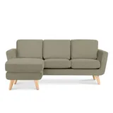 Konsimo Eckcouch Velours 2-Sitzer Beige