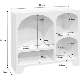 sweeek Organisches Sideboard mit 4 Fächern weiß 90cm - Weiß - Weiß