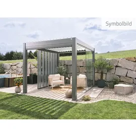 Biohort Pergola 5,5 m x 3,5 m Quarzgrau-Metallic/Weiß