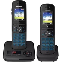 Panasonic KX-TGH722BLB, DECT-Telefon, Kabelloses Mobilteil, Freisprecheinrichtung, 200 Eintragungen, Anrufer-Identifikation, Schwarz