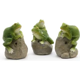 Decoris Dekofigur mit Ton Frosch 11x8x7cm Keramik grün 1 Stk.sort. - Grün