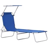 Outsunny Sonnenliege 200 x 60 x 30 cm Blau