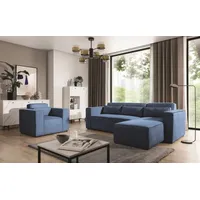 Fun Möbel Ecksofa Schlafsofa inkl. Sessel WALDO, Stoff Poso