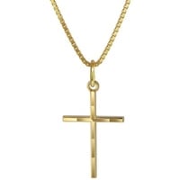 trendor 08492 Kreuz-Anhänger Gold 333 mit goldplattierter Kette 38 cm