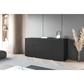 Home Affaire Sideboard 150 x 39,5 x 67,9 cm graphit Schwarz matt