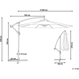 Beliani Ravenna Ø 300 cm Dunkelgrau