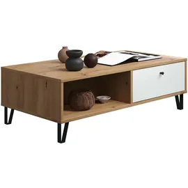 trendteam Touch mit Schubkasten Eiche Artisan weiß 110 x 37 x 60 cm