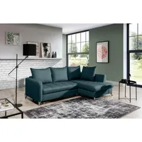 99rooms Torello Ecksofa Strukturstoff INARI Türkis Rechts