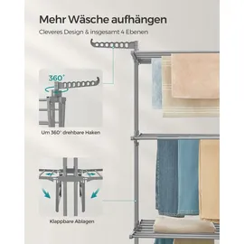 Songmics Wäscheständer 173 grau
