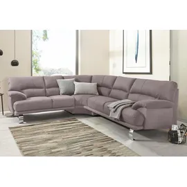 TRENDMANUFAKTUR Ecksofa "Cecilia II, in italienischen Design, bequem, hoher Sitzkomfort, L-Form", grau (taupe), B:280cm H:87cm T:240cm, Microfaser Vintage (100% Polyester);Struktur (100% Polyester);Struktur fein (100% Polyester), Sofas, Ecksofa, extrabreite Armlehnen für 