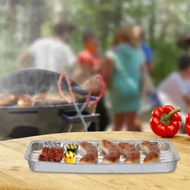 Relaxdays Grillschale 34 x 22 cm Aluminium silber