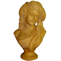 Casa Padrino Luxus Jugendstil Marmor Deko Büste Frau Beige H. 45 cm