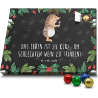 Mr. & Mrs. Panda Schoko Adventskalender Igel Wein - Schwarz - Geschenk, Weißwein, Tiermotive, lustige Sprüche, Schokoladen Adventskalender, Gesch... - Schwarz