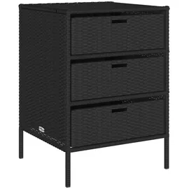 vidaXL Gartenschrank Schwarz 55x59x80 cm Poly Rattan